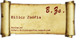 Bilicz Zsófia névjegykártya